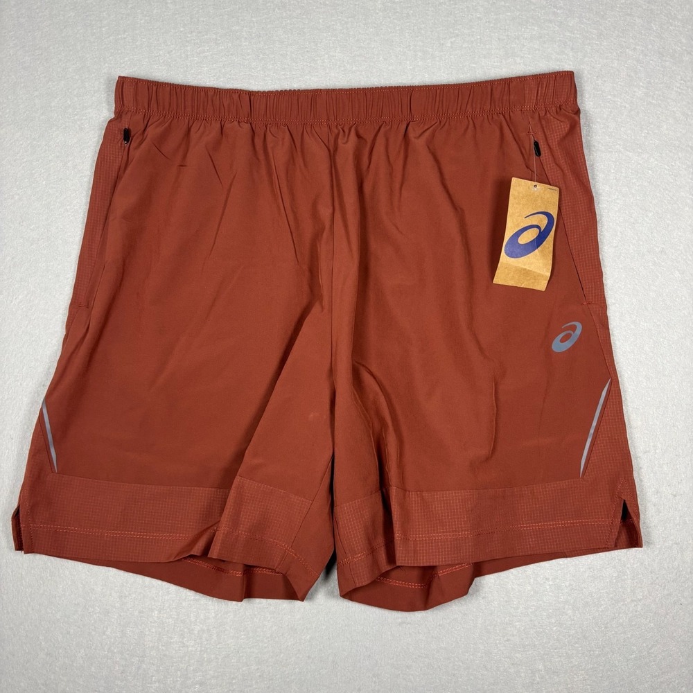 NEW Asics Men's 7" Woven Training Shorts Brown Size XL NWT Unlined Athletic